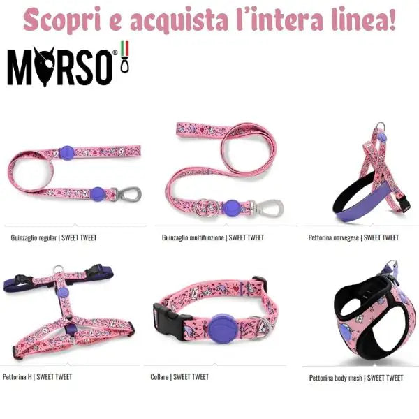 Guinzaglio per cani Regular in raso Intense con aggancio rapido Sweet Tweet Morso   bauzaarit.myshopify.com