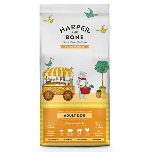 Harper and Bone Adult Medium/Large Grain Free Fresh market  12 kg bauzaarit.myshopify.com