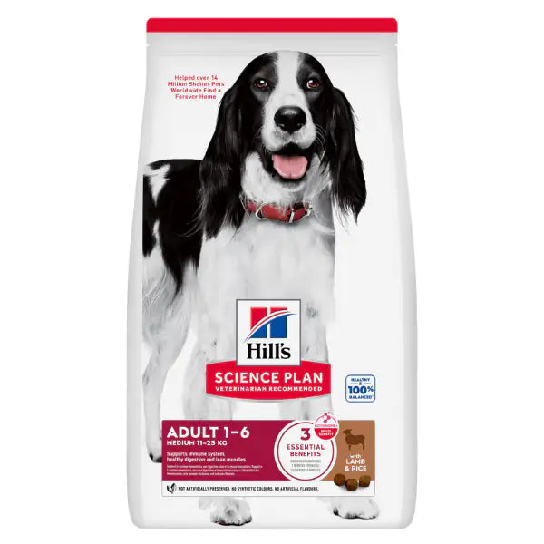 Hill's Science Plan Medium Adult Alimento per Cani con Agnello e Riso  2,5 kg bauzaarit.myshopify.com