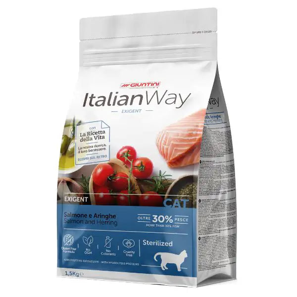 ItalianWay Adult Sterilized Exigent Salmone e Aringhe  1,5 kg bauzaarit.myshopify.com