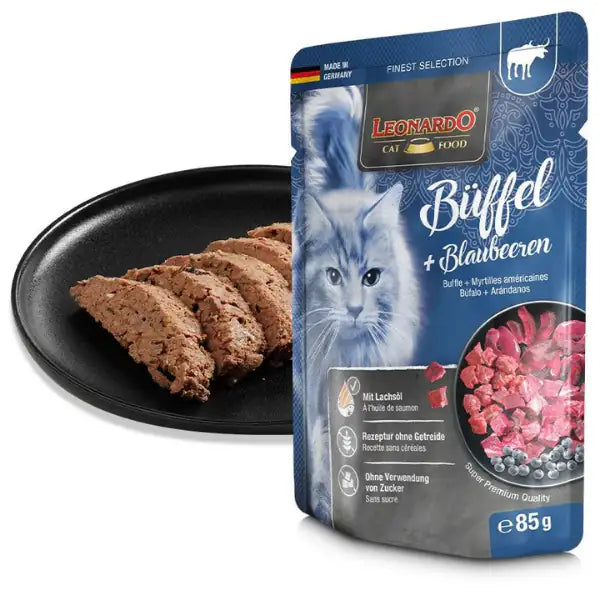 Leonardo Cat food Adult Finest Selection Grain Free 85 gr  Bufalo e mirtilli bauzaarit.myshopify.com