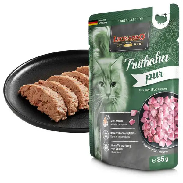 Leonardo Cat food Adult Finest Selection Puro Grain Free monoproteico 85 gr  Tacchino bauzaarit.myshopify.com