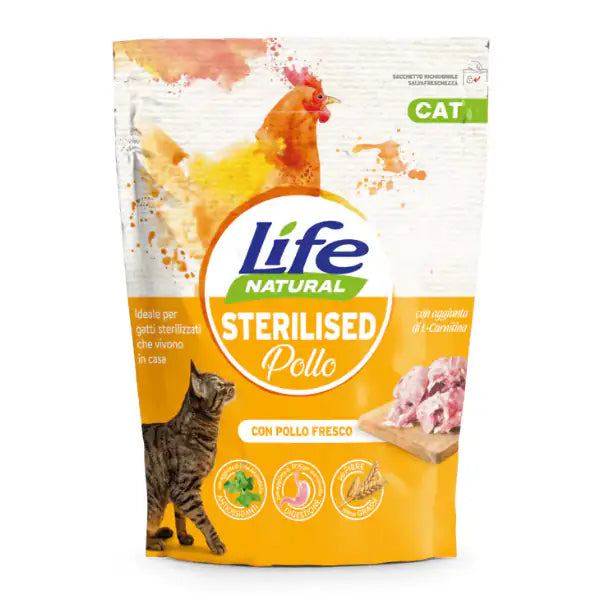 LifeCat Natural Adult Sterilised Low Grain Pollo fresco   bauzaarit.myshopify.com