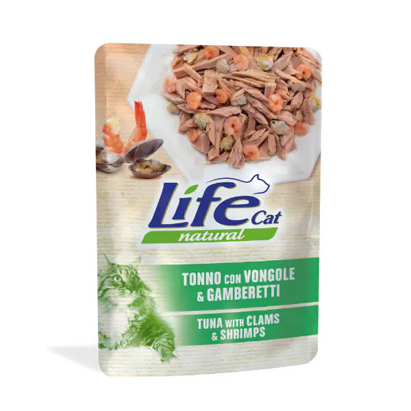Life Cat Natural Bustine 70 gr  Tonno con vongole e gamberetti bauzaarit.myshopify.com