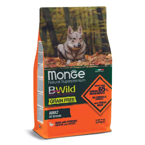 Monge BWild Grain Free Adult All Breeds Anatra e Patate   bauzaarit.myshopify.com