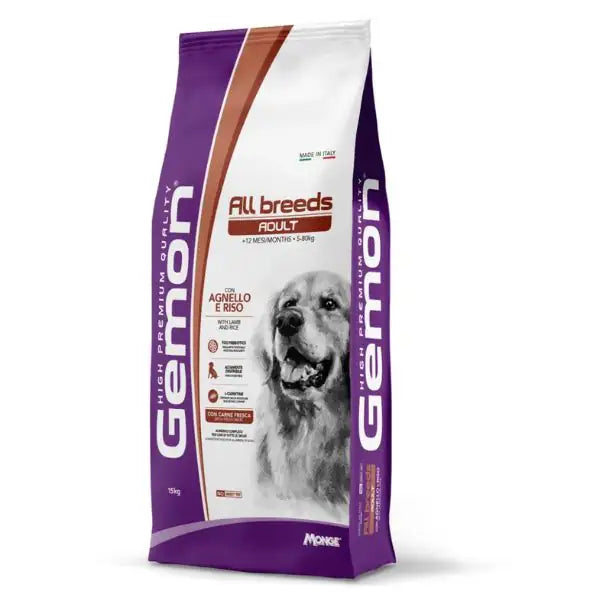 Monge Gemon All Breeds Adult con Agnello e Riso  15 kg bauzaarit.myshopify.com