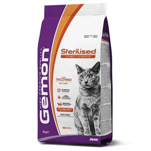 Monge Gemon Cat Sterilised con Tacchino   bauzaarit.myshopify.com