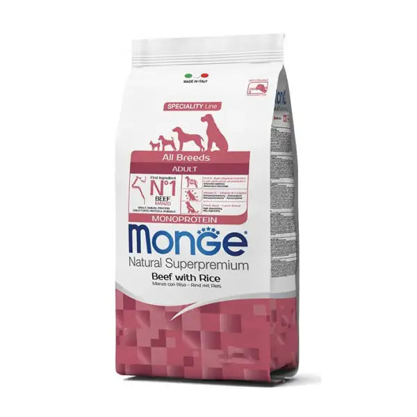 Monge Natural Superpremium All Breeds Adult Monoprotein Manzo con Riso  2,5 kg bauzaarit.myshopify.com