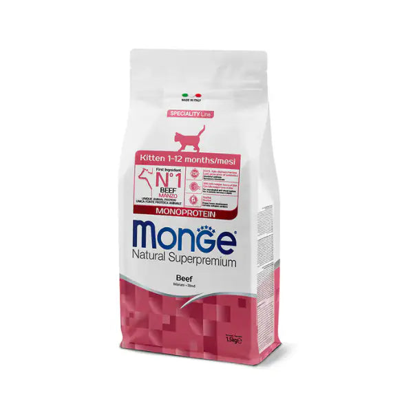 Monge Natural Superpremium Kitten Monoprotein Manzo   bauzaarit.myshopify.com