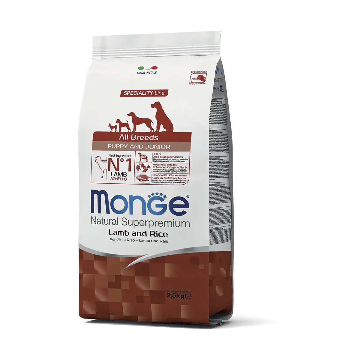Monge Natural Superpremium Puppy & Junior Agnello e Riso  2,5 kg bauzaarit.myshopify.com