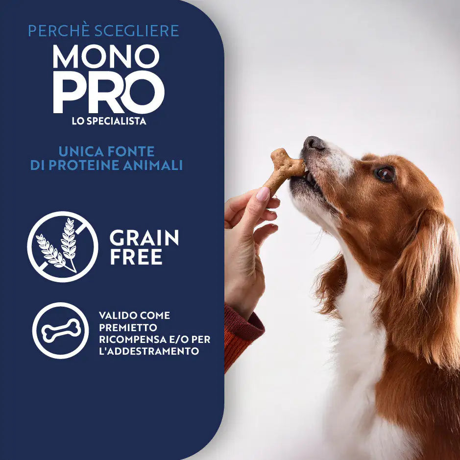 Monopro lo specialista Dog Adult All Breeds Biscotti Grain Free 100 gr   bauzaarit.myshopify.com