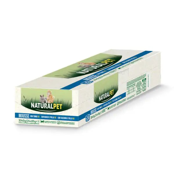 NaturalPet Cat Adult Mousse multipack 24x85 gr  8x Manzo e Pollo 8x Tonno 8x Tacchino e Pollo bauzaarit.myshopify.com