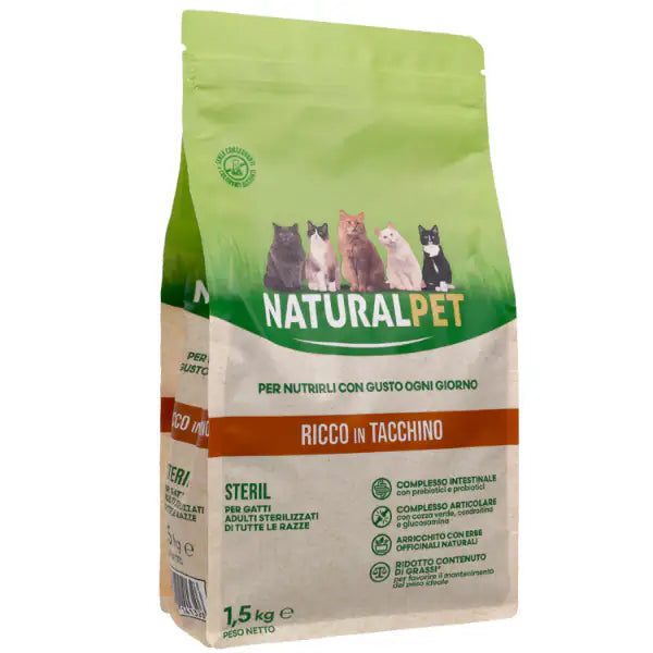 NaturalPet Cat Sterilised Tacchino  1,5 kg bauzaarit.myshopify.com