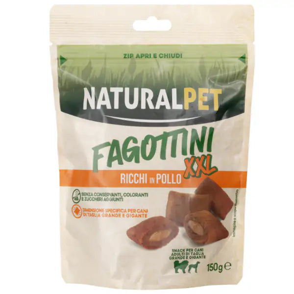NaturalPet Premium XXL Dog Adult Large Breeds Fagottini snack funzionali 150 gr  Pollo bauzaarit.myshopify.com