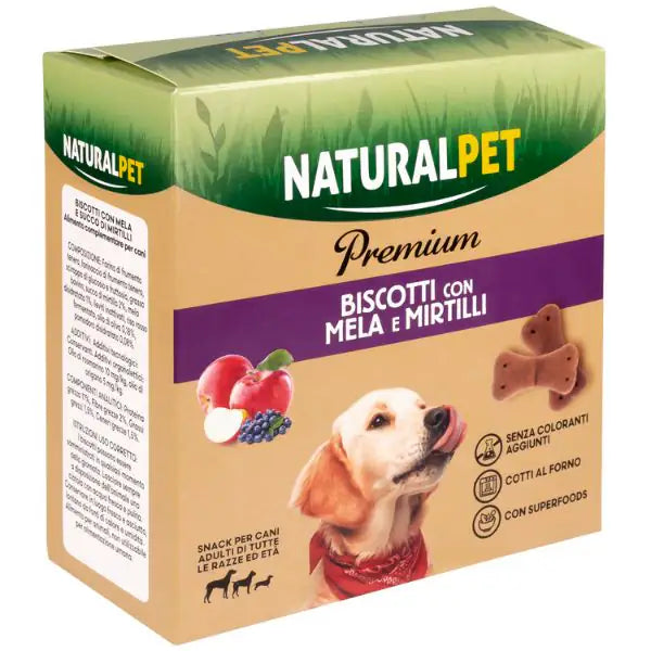 NaturalPet Premium biscotti per cani All Breeds con Superfood 200 gr  Mela e mirtilli bauzaarit.myshopify.com