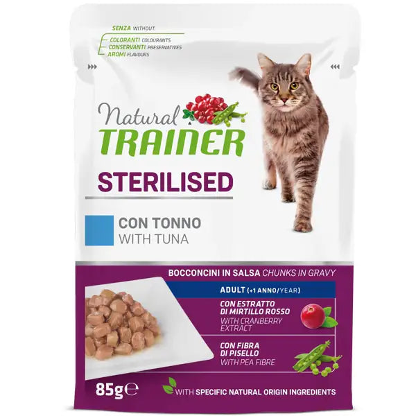 Natural Trainer Adult Sterilised Bocconcini in salsa 85 gr  Tonno bauzaarit.myshopify.com