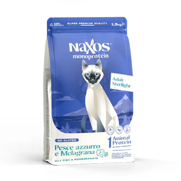 Naxos Monoprotein Cat Adult Sterilised Pesce azzurro e melagrana  1,5 kg bauzaarit.myshopify.com