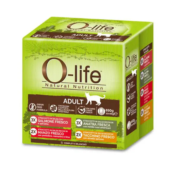 O-life Cat Adult Grain Free Straccetti in salsa multipack 10x85 gr  Multigusto bauzaarit.myshopify.com