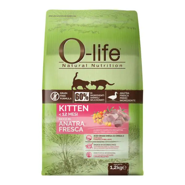O-life Kitten Grain Free Anatra fresca   bauzaarit.myshopify.com