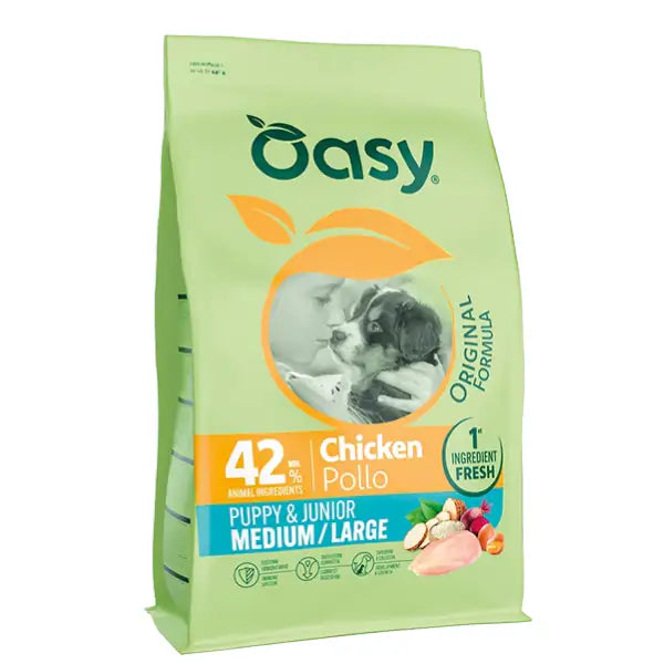 Oasy Dog Puppy e Junior Medium/Large Pollo  2 Kg bauzaarit.myshopify.com
