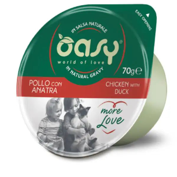 Oasy More Love Cat Green Cup in salsa naturale 70 gr  Pollo e anatra bauzaarit.myshopify.com