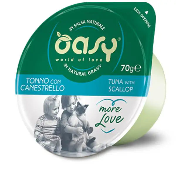 Oasy More Love Cat Green Cup in salsa naturale 70 gr  Tonno e canestrello bauzaarit.myshopify.com