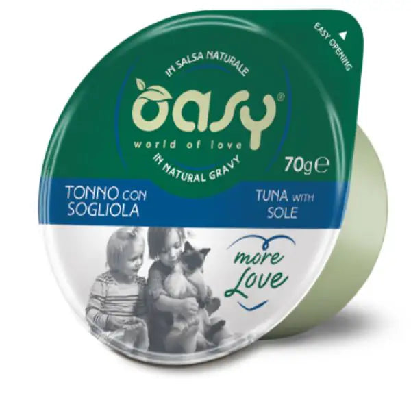 Oasy More Love Cat Green Cup in salsa naturale 70 gr  Tonno e sogliola bauzaarit.myshopify.com
