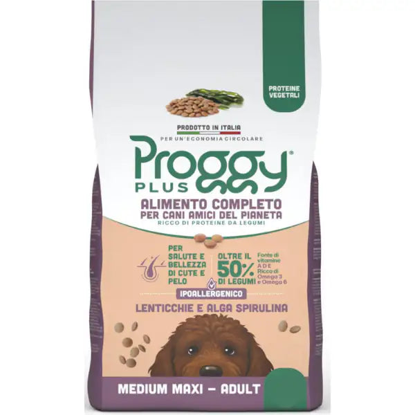 Proggy Plus Ipoallergenico Dog Adult Medium/Maxi Vegetal a base di Lenticchie  2,2 Kg bauzaarit.myshopify.com