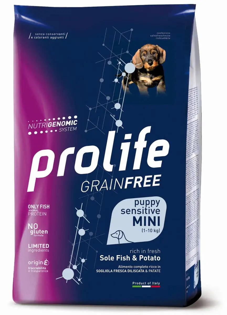Prolife Grain Free Cane Puppy Sensitive Mini Sogliola e Patate  600 gr bauzaarit.myshopify.com