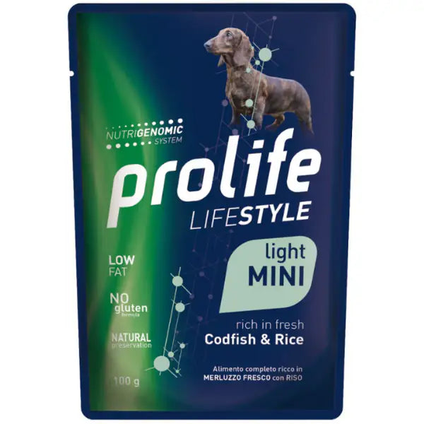 Prolife Lifestyle Cane Adult Light Mini 100 gr  Merluzzo e riso bauzaarit.myshopify.com