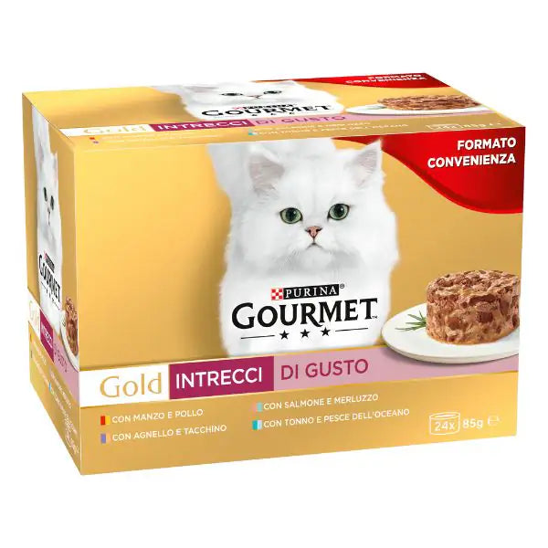 Purina Gourmet Gold Intrecci di Gusto Umido Gatto Multipack 24x85g  Multigusto bauzaarit.myshopify.com