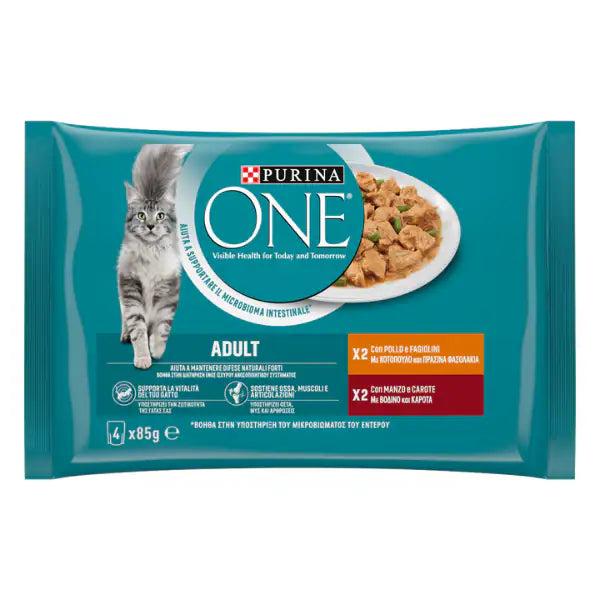 Purina One Cat Adult filettini in salsa multipack 4x85 gr   bauzaarit.myshopify.com