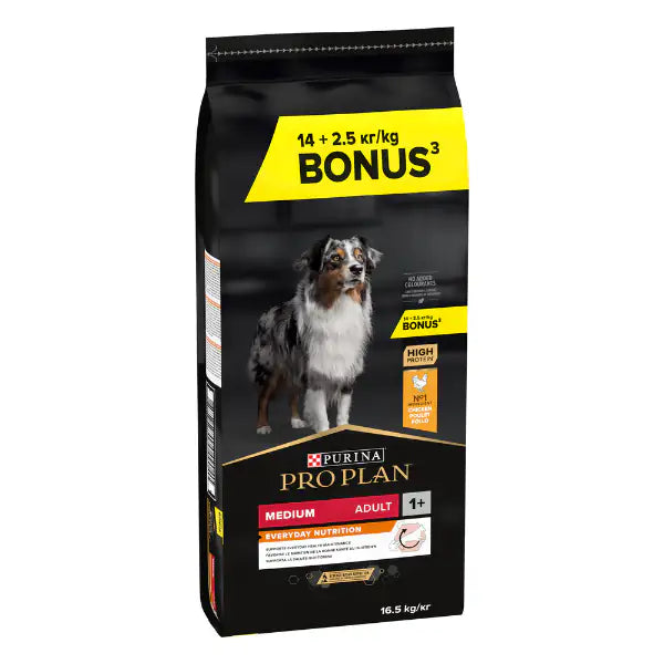 Purina Pro Plan Everyday Nutrition Medium Adult Crocchette Cane Pollo  16,5 kg (14 + 2,5 gratis) bauzaarit.myshopify.com