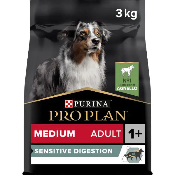 Purina Pro Plan Sensitive Digestion Medium Adult Crocchette Cane Agnello  3 kg bauzaarit.myshopify.com