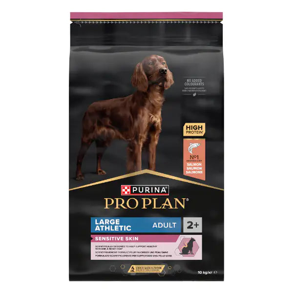 Purina Pro Plan Sensitive Skin Large Athletic Adult Crocchette Cane Salmone  10 kg bauzaarit.myshopify.com