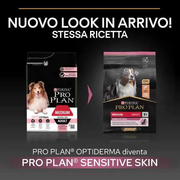 Purina Pro Plan Sensitive Skin Medium Adult Crocchette per Cane Salmone   bauzaarit.myshopify.com