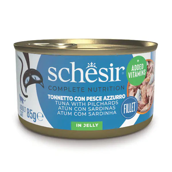 Schesir Cat Soft Adult filetti in gelatina alimento completo lattina 85 gr  Tonnetto bauzaarit.myshopify.com