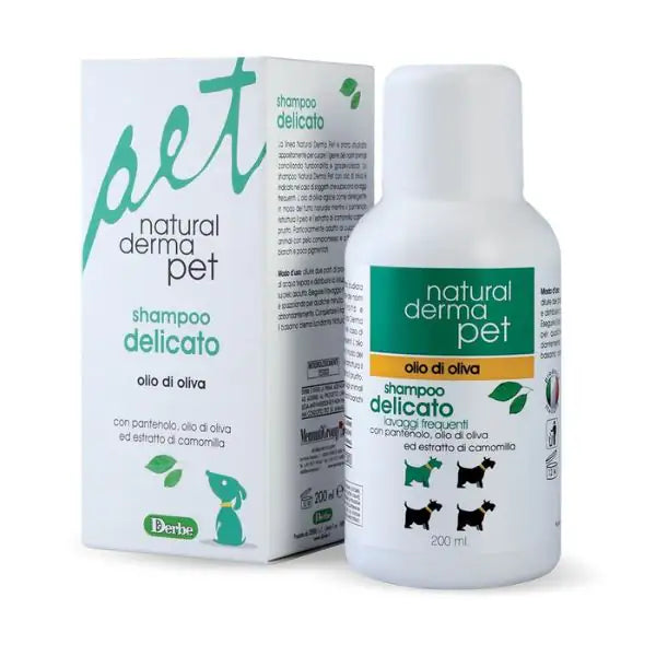 Shampoo Delicato Olio di Oliva Natural Derma Pet   bauzaarit.myshopify.com