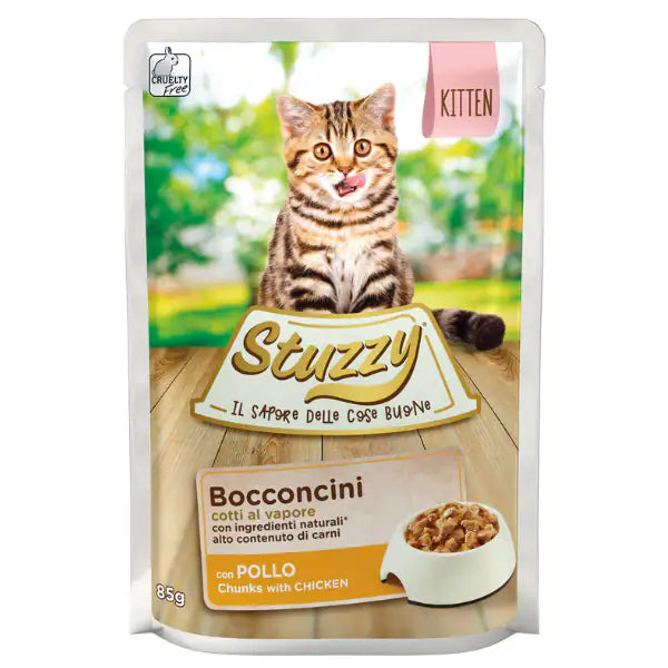 Stuzzy Cat Bocconcini Kitten cotti al vapore 85 gr  Pollo bauzaarit.myshopify.com