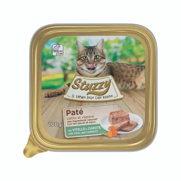 Stuzzy Cat Patè cotto al vapore per Gatti 100 gr  Vitello e carote bauzaarit.myshopify.com