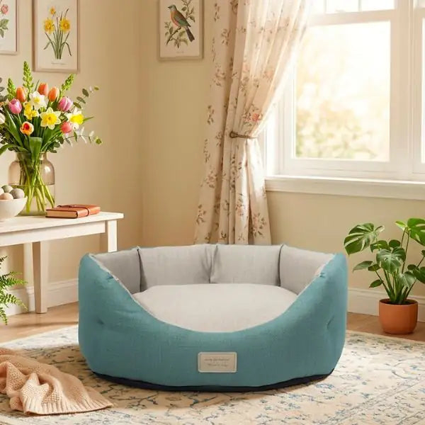 Trono ovale con cuscino sfoderabile Acqua marina Nasonero   bauzaarit.myshopify.com