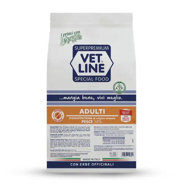 Vet Line Secco Monoproteico Cane Adult Pesce  12,5 kg bauzaarit.myshopify.com