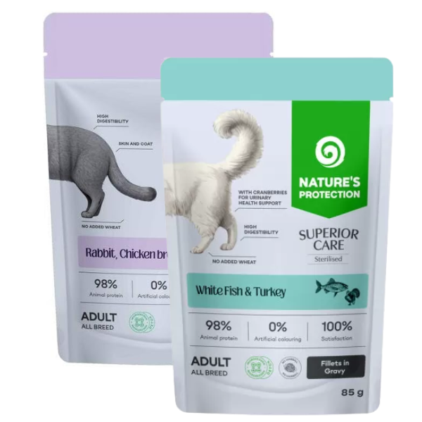 Nature’s Protection Superior Care Sterilised Cat Adult Filetti in gelatina 85 gr